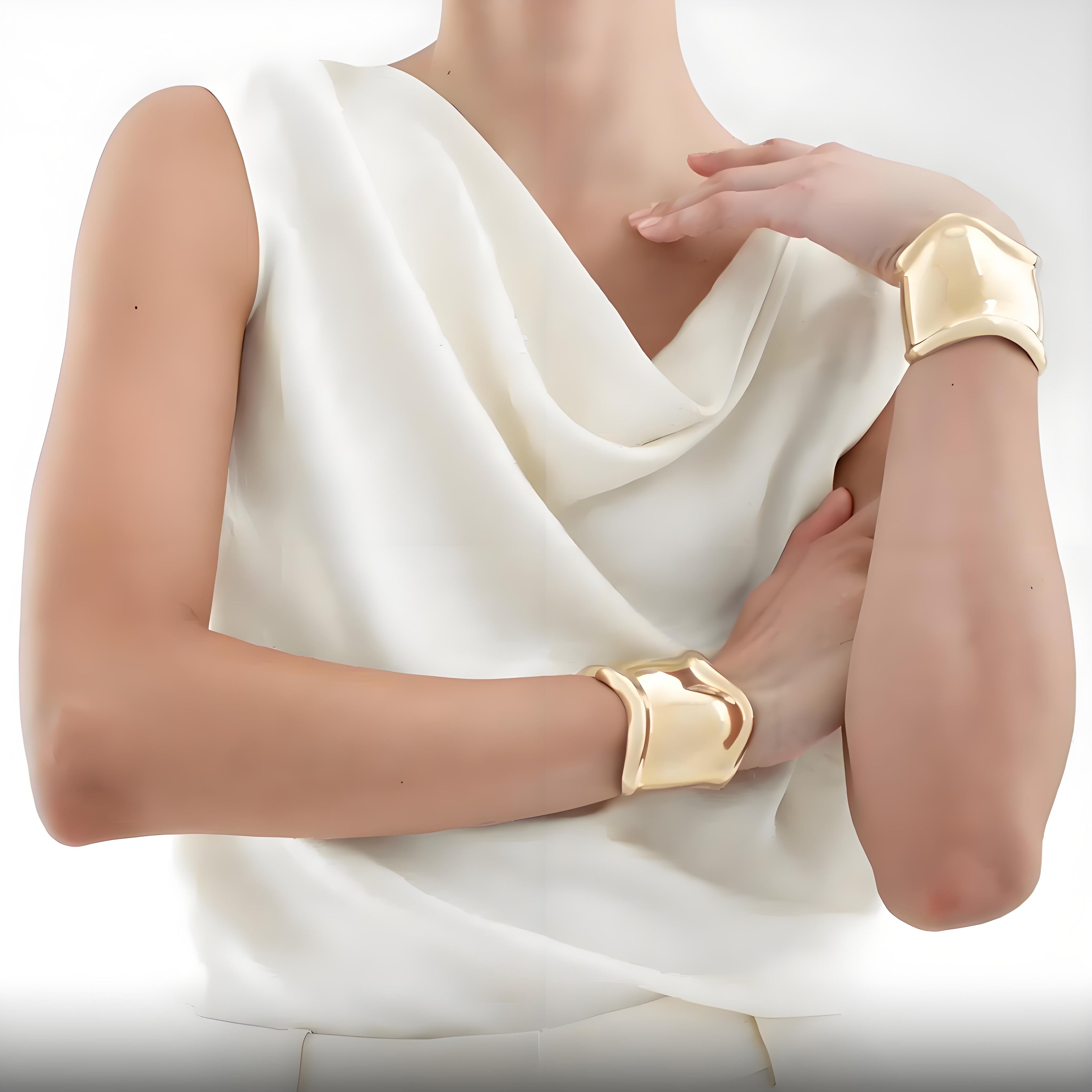 AuricAdorn Small Bone Cuff in Gold Plated | Alloy Steel