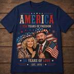 Custom T-shirt - America 250th Love Anniversary