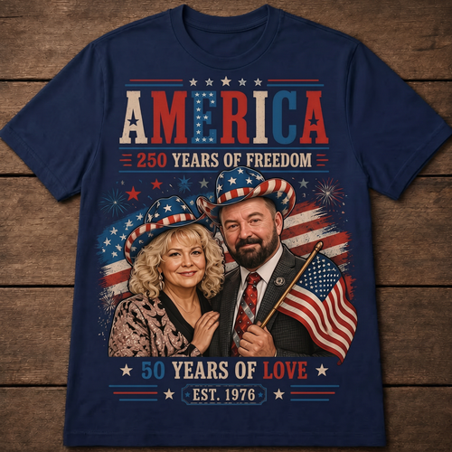 Custom T-shirt - America 250th Love Anniversary