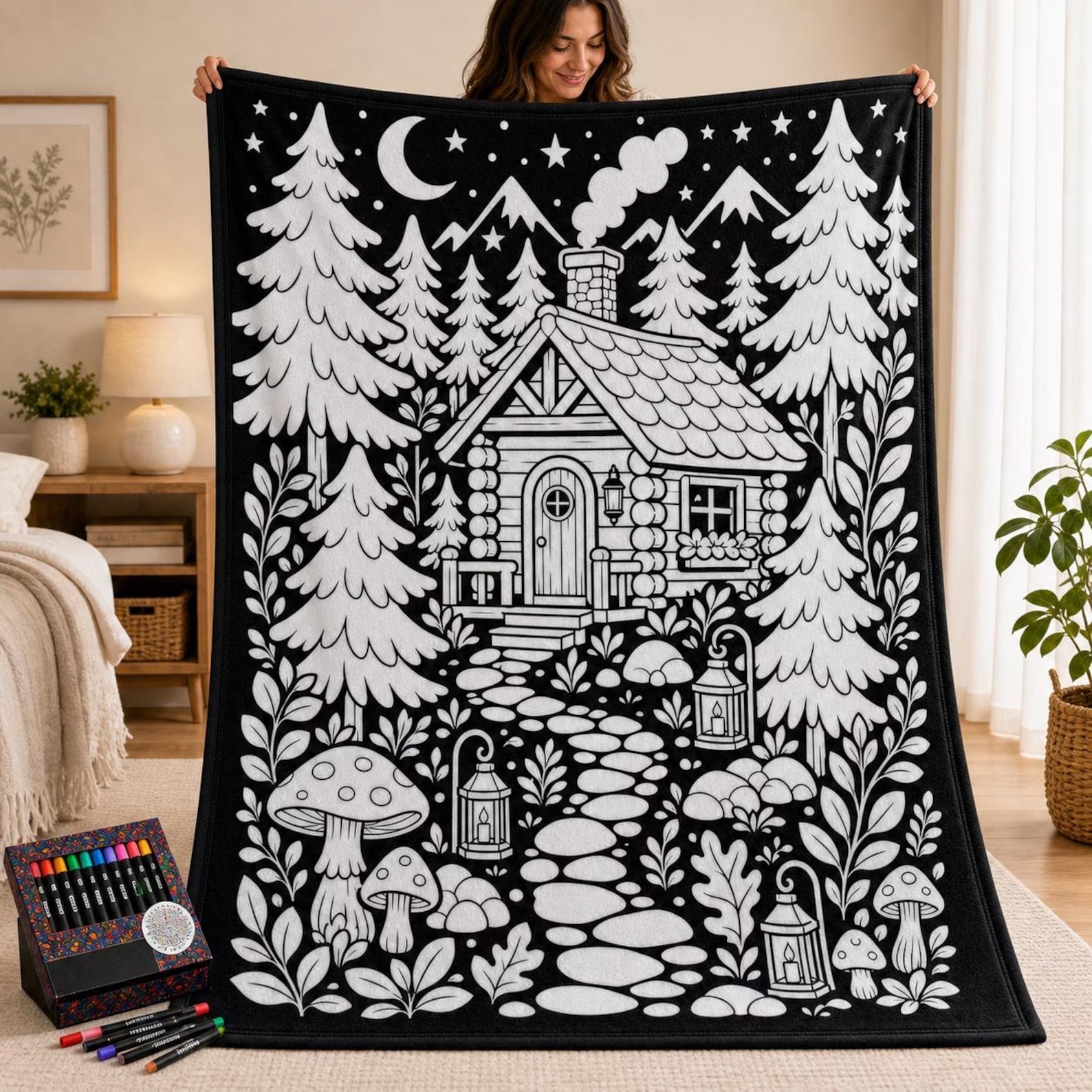 Custom Blanket - For Adults - DIY Drawing with Markers