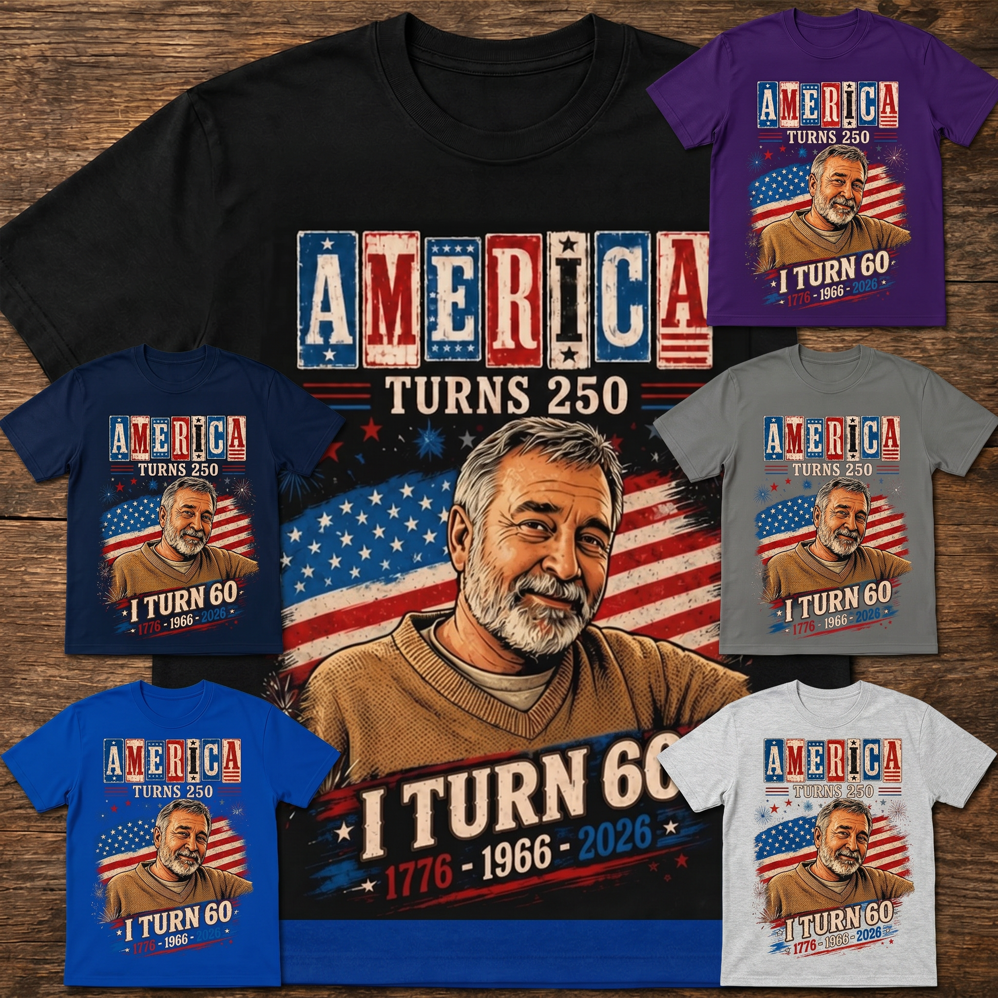 Custom T-shirt - America Turns 250 Birthday