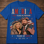 Custom T-shirt - America 250th Love Anniversary