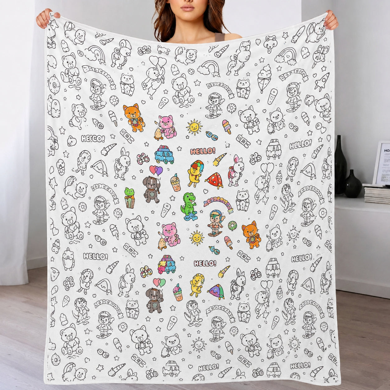 Custom Blanket - For Adults - DIY Drawing with Markers