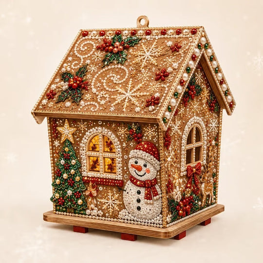 Custom Pearl Art - For Family, Kids, Adults - Handmade Christmas 3D House Kit