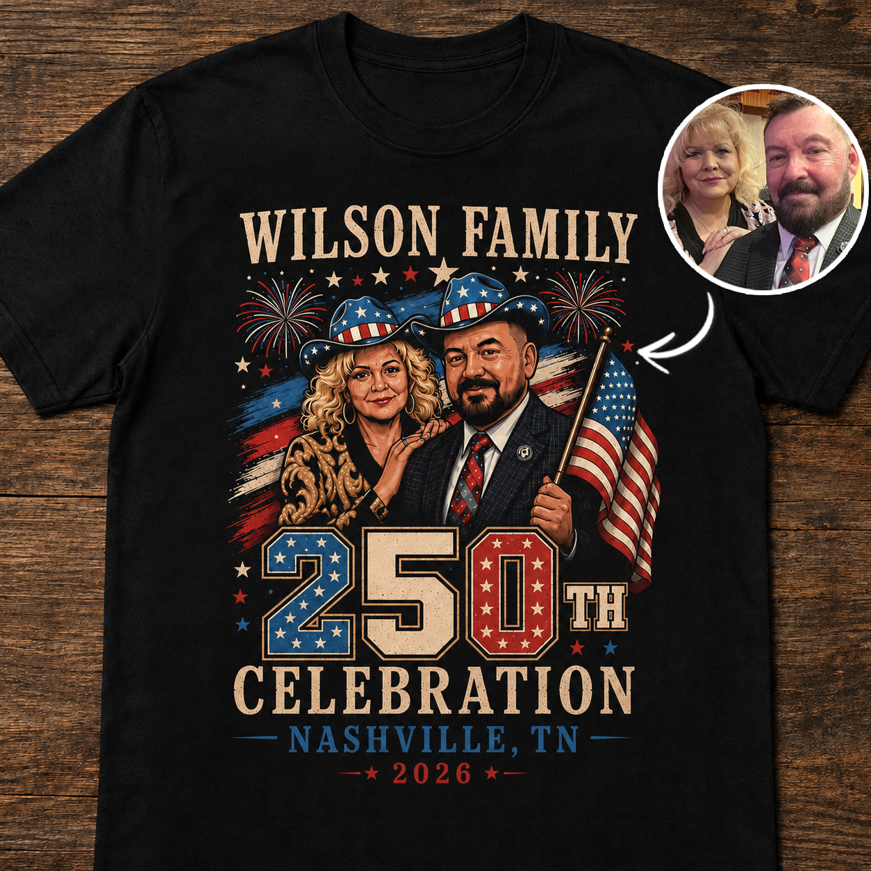 Custom T-shirt - Family 250th Celebration