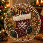 Custom Pearl Art - For Family, Kids - Festive Christmas Hanging Ornament Kit