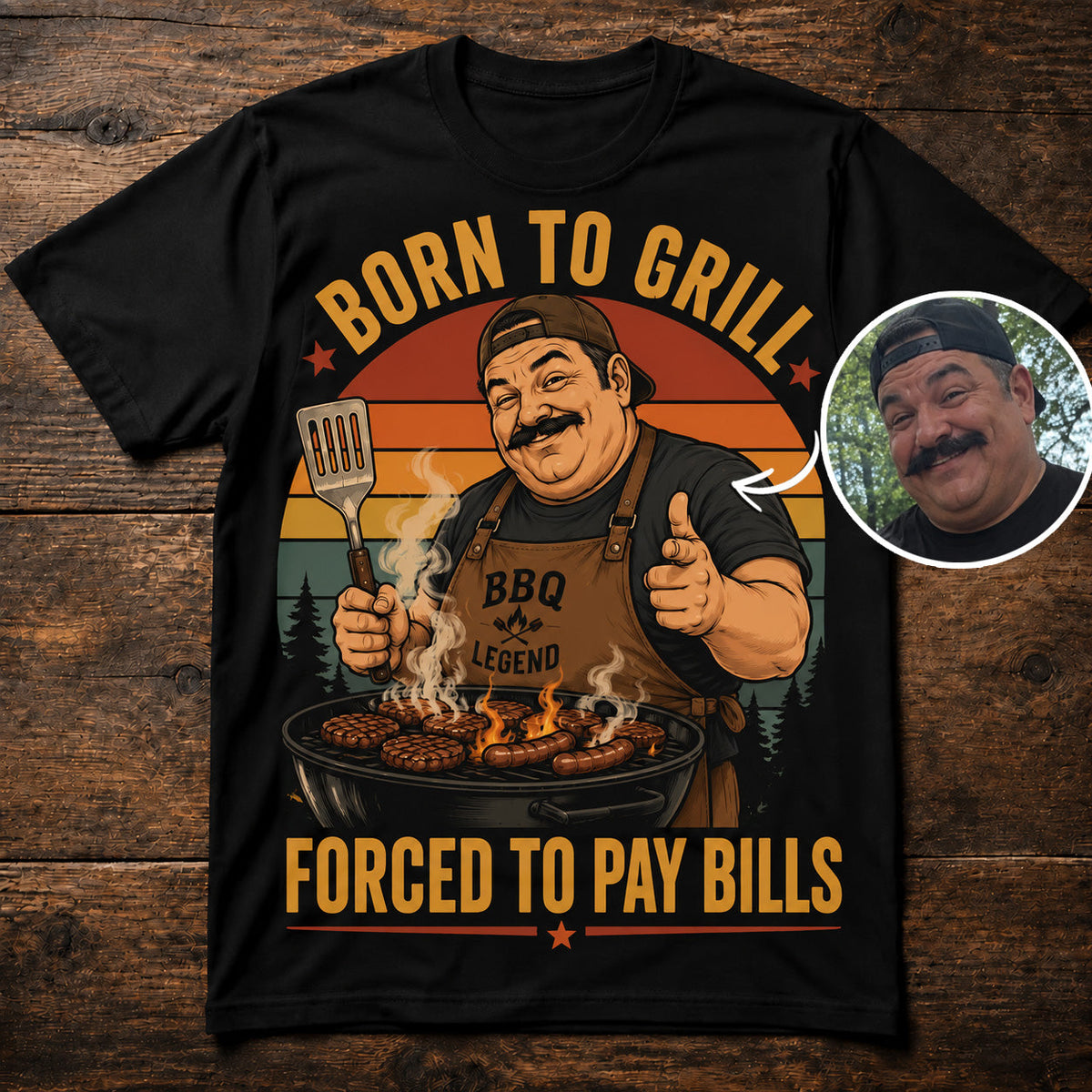 Custom T-shirt - For Dad - Born To Grill
