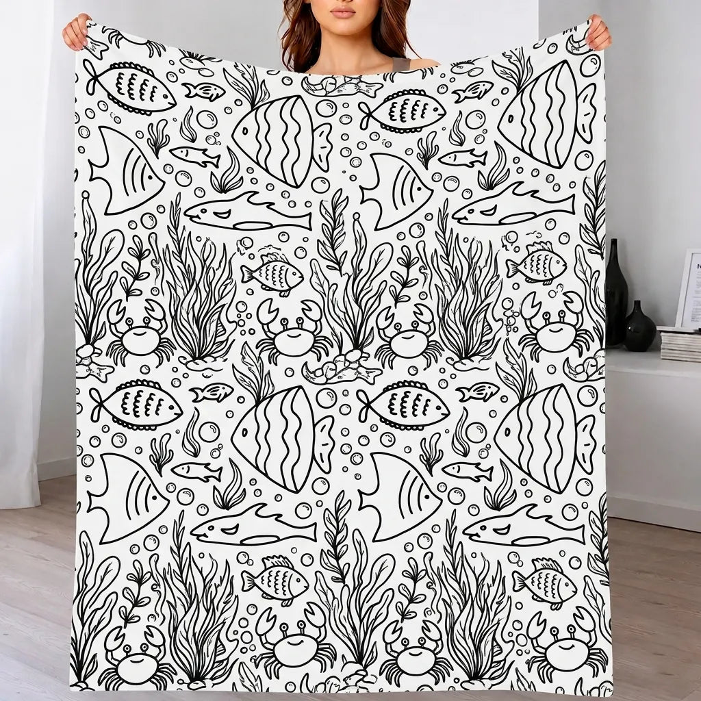 Custom Blanket - For Adults - DIY Drawing with Markers