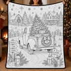 Custom Blanket - For Adults, Kids - DIY Christmas Doodle Blanket