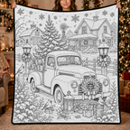 Custom Blanket - For Adults, Kids - DIY Christmas Doodle Blanket