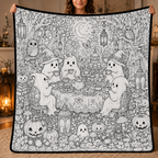 Custom Blanket - For Adults, Kids - DIY Halloween Coloring Blanket