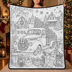 Custom Blanket - For Adults, Kids - DIY Christmas Doodle Blanket