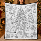 Custom Blanket - For Adults, Kids - DIY Christmas Doodle Blanket