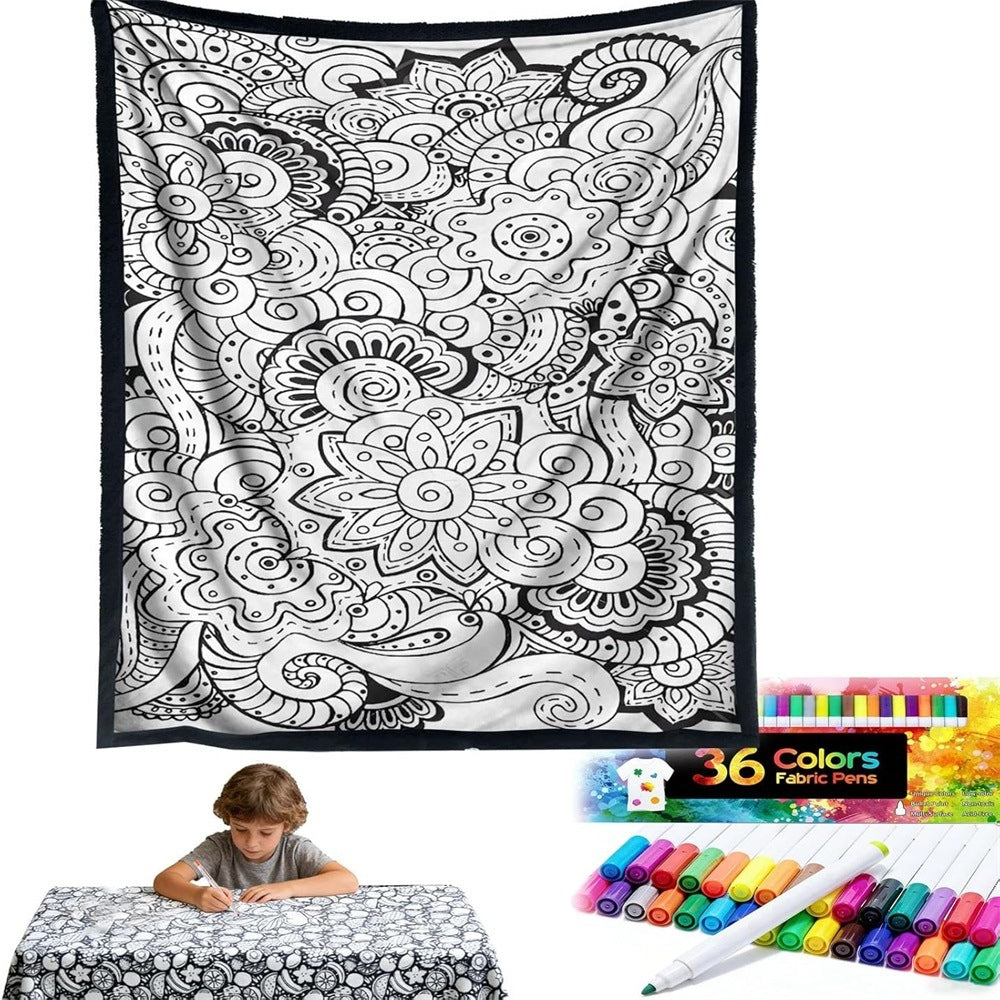 Custom Blanket - For Adults - DIY Drawing with Markers