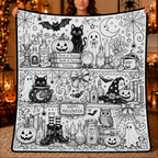 Custom Blanket - For Adults, Kids - DIY Halloween Coloring Blanket
