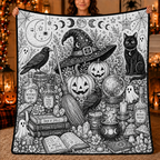 Custom Blanket - For Adults, Kids - DIY Halloween Coloring Blanket