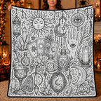 Custom Blanket - For Adults, Kids - DIY Halloween Coloring Blanket