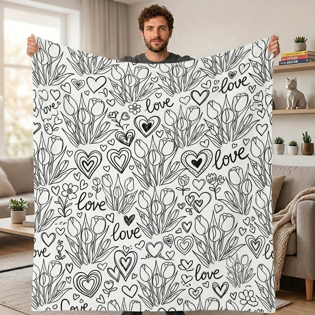 Custom Blanket - For Adults - DIY Drawing with Markers