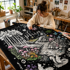 Custom Blanket - For Adults, Kids - Personalized Black Aesthetic Coloring Blanket