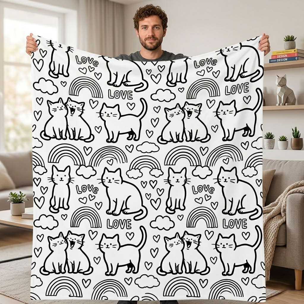 Custom Blanket - For Adults - DIY Drawing with Markers