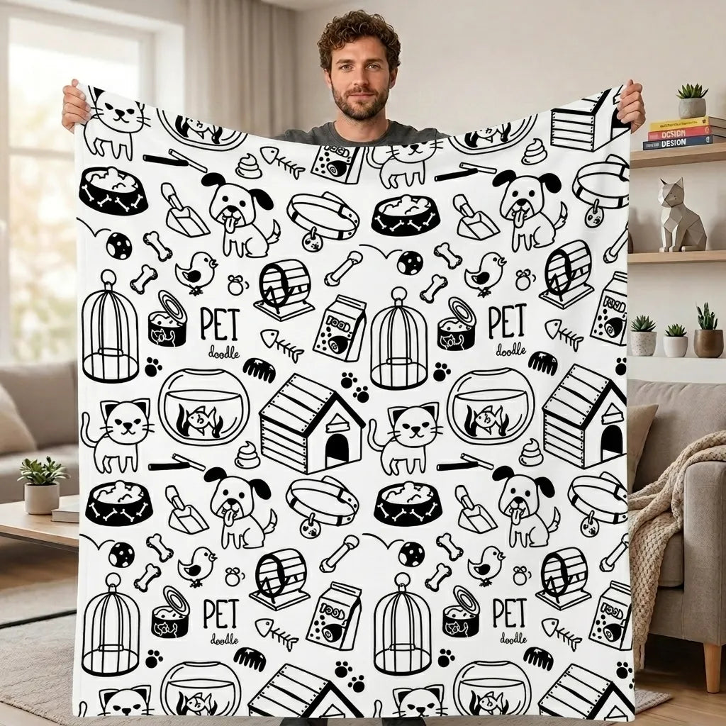 Custom Blanket - For Adults - DIY Drawing with Markers