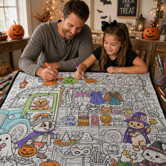 Custom Blanket - For Adults, Kids - DIY Halloween Coloring Blanket