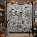 Custom Blanket - For Adults, Kids - DIY Halloween Coloring Blanket