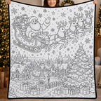 Custom Blanket - For Adults, Kids - DIY Christmas Doodle Blanket