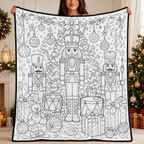 Custom Blanket - For Adults, Kids - DIY Christmas Doodle Blanket