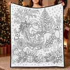 Custom Blanket - For Adults, Kids - DIY Christmas Doodle Blanket