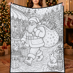Custom Blanket - For Adults, Kids - DIY Christmas Doodle Blanket