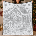 Custom Blanket - For Adults, Kids - DIY Christmas Doodle Blanket