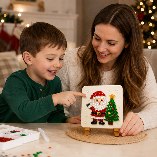 Custom Mosaic Kit - For Family, Kids, Adults - Festive Handmade Christmas Acrylic Sea Glass Mosaic