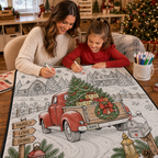 Custom Blanket - For Adults, Kids - DIY Christmas Doodle Blanket