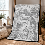 Custom Blanket - For Adults, Kids - DIY Christmas Doodle Blanket