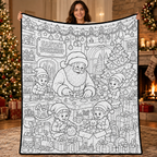 Custom Blanket - For Adults, Kids - DIY Christmas Doodle Blanket
