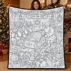 Custom Blanket - For Adults, Kids - DIY Christmas Doodle Blanket