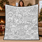 Custom Blanket - For Adults, Kids - DIY Christmas Doodle Blanket
