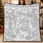 Custom Blanket - For Adults, Kids - DIY Christmas Doodle Blanket