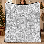 Custom Blanket - For Adults, Kids - DIY Christmas Doodle Blanket