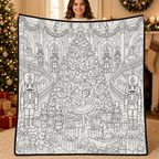 Custom Blanket - For Adults, Kids - DIY Christmas Doodle Blanket
