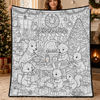 Custom Blanket - For Adults, Kids - DIY Christmas Doodle Blanket