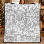 Custom Blanket - For Adults, Kids - DIY Christmas Doodle Blanket