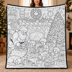 Custom Blanket - For Adults, Kids - DIY Christmas Doodle Blanket