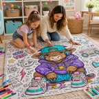 Custom Blanket - For Adults, Kids - DIY Highland Cow Coloring Blanket