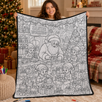 Custom Blanket - For Adults, Kids - DIY Christmas Doodle Blanket
