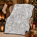 Custom Blanket - For Adults, Kids - DIY Christmas Doodle Blanket