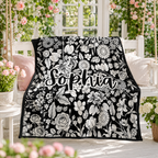 Custom Blanket - For Adults, Kids - Personalized Black Aesthetic Coloring Blanket