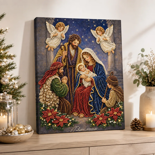 Custom Pearl Art - For Family - Personalized Religious Canvas Kit