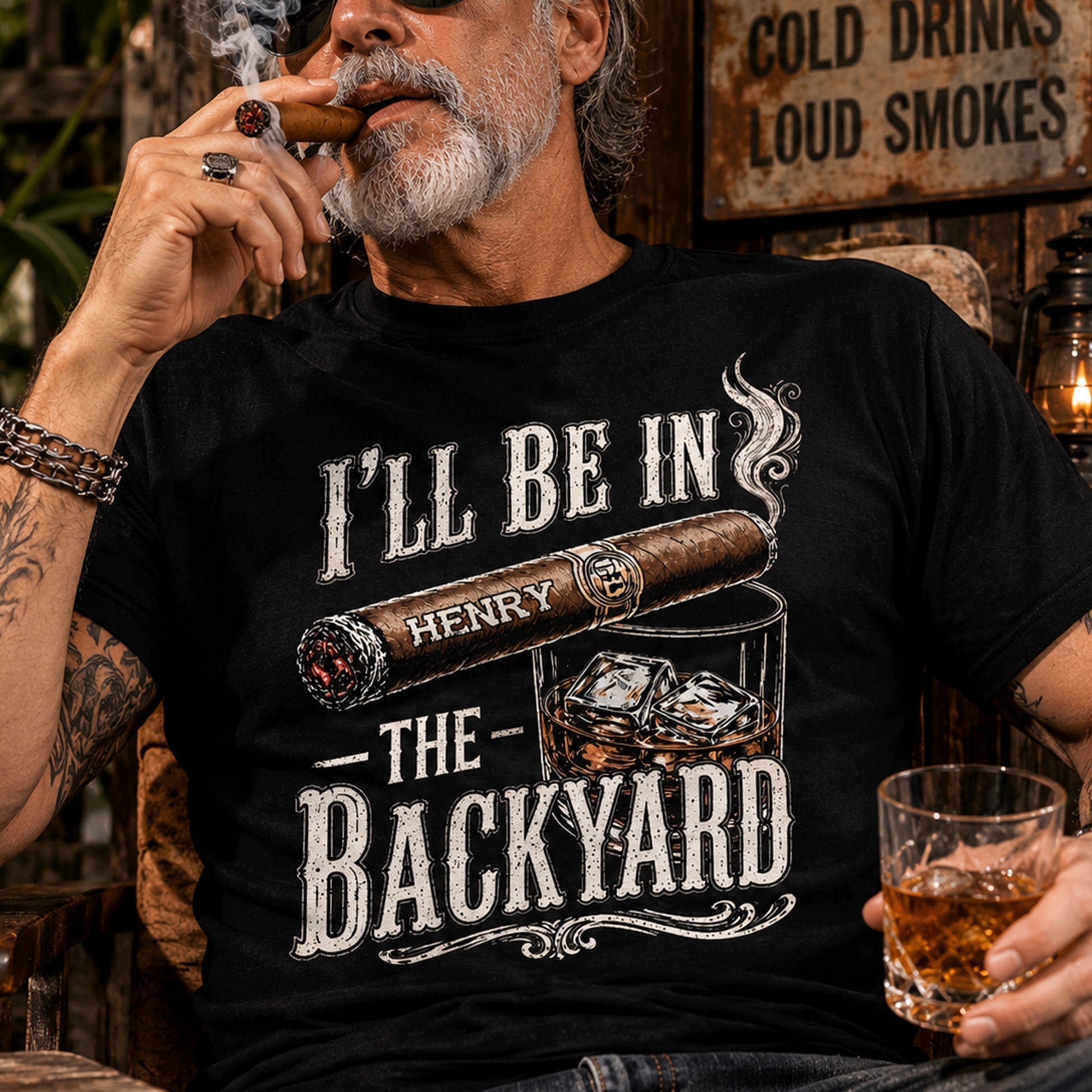 Custom T-shirt - For Him, Husband, Grandpa, Dad - I'll Be In The Backyard